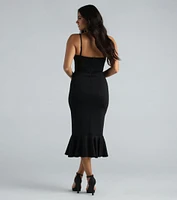 Aleah Formal Trumpet Hem Midi Dress