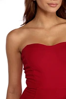 Allison Crepe Ruffle Midi Dress