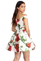 Briana Off The Shoulder Taffeta Dress