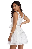 Cassandra Sequin Lace Party Dress