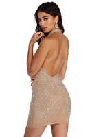 Lyla Formal Heat Stone Mini Dress