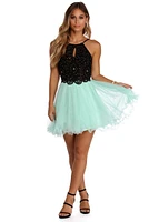 Norah Formal Rhinestone Tulle Dress