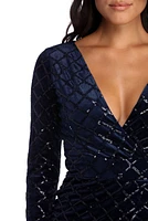 Makenna Formal Velvet And Sequin Dress