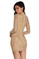 Torrie Heat Stone Formal Mini Dress