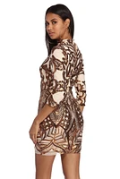 Makayla Formal Sequin Scroll Dress