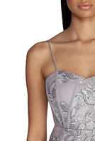Paisley Formal Embroidered Mini Dress