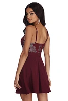 Kairi Formal Scroll Print Mini Dress