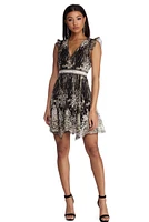 Jaelyn Formal Open Back Glitter Dress