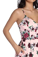 Pia Satin Floral Party Dress