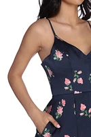 Pia Satin Floral Party Dress