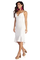 Kiara Formal Plunging Midi Dress