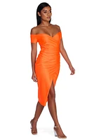 Stephanie Formal Ruched Midi Dress