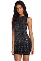 Lisa Formal Heat Stone Mini Dress