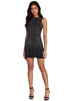 Lisa Formal Heat Stone Mini Dress