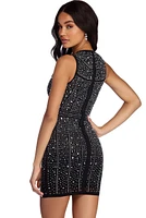Lisa Formal Heat Stone Mini Dress