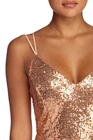 Alanna Formal Sequin Midi Dress