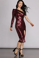 Emilia Sequin Midi Formal Dress