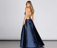 Anne Formal Lattice Satin Dress