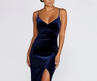 Kirsten Velvet Wrap Formal Dress