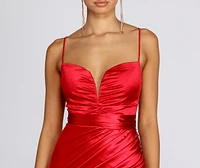 Jessica Satin Lace Up Gown