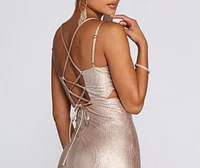 Rose Marie Metallic Formal Dress