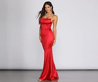 Simone Satin Cowl Neck Gown