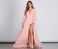 Mavis Chiffon Wrap Gown