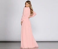 Mavis Chiffon Wrap Gown