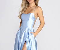 Anne Formal Lattice Satin Dress