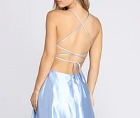 Anne Formal Lattice Satin Dress