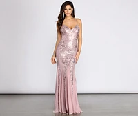Amelia Formal Sequin Scroll Dress