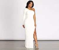 Paige One Sleeve Sequin Dress