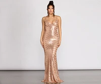Kim Formal Draped Sequin Dress