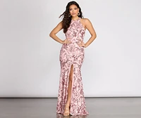 Bianca Sequin Scroll Mermaid Dress