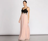 Tabia Rhinestone Infinity Trim A-Line Dress