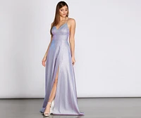 Millie Glitter Cross Back A Line Dress