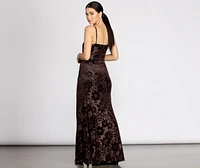 Charlotte Burnout Velvet Mermaid Dress