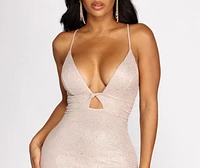 Yvonna Cross Back Foil Dress