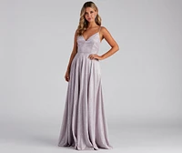 Kimora Formal Woven Glitter A-Line Dress