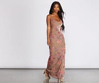 Claudia Velvet Burnout Slim Gown