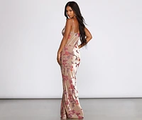 Claudia Velvet Burnout Slim Gown