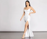 Charlie Metallic Knit Mermaid Dress