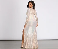 Kenia Ombre Sequin Wrap Dress