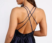 Eliska Formal Sequin and Satin Dress