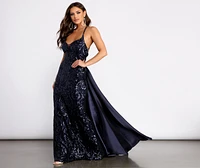 Eliska Formal Sequin and Satin Dress