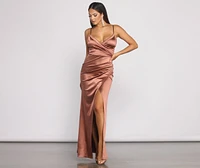 Nikita Formal High Slit Satin Dress