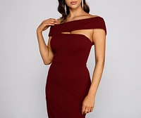 Rylee Formal Off the Shoulder Crepe Dress