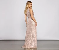 Kaylani Formal Sequin Scroll Dress