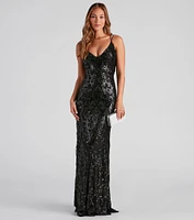 Lila Formal Open-Back Sequin Mermaid Dress