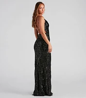 Lila Formal Open-Back Sequin Mermaid Dress